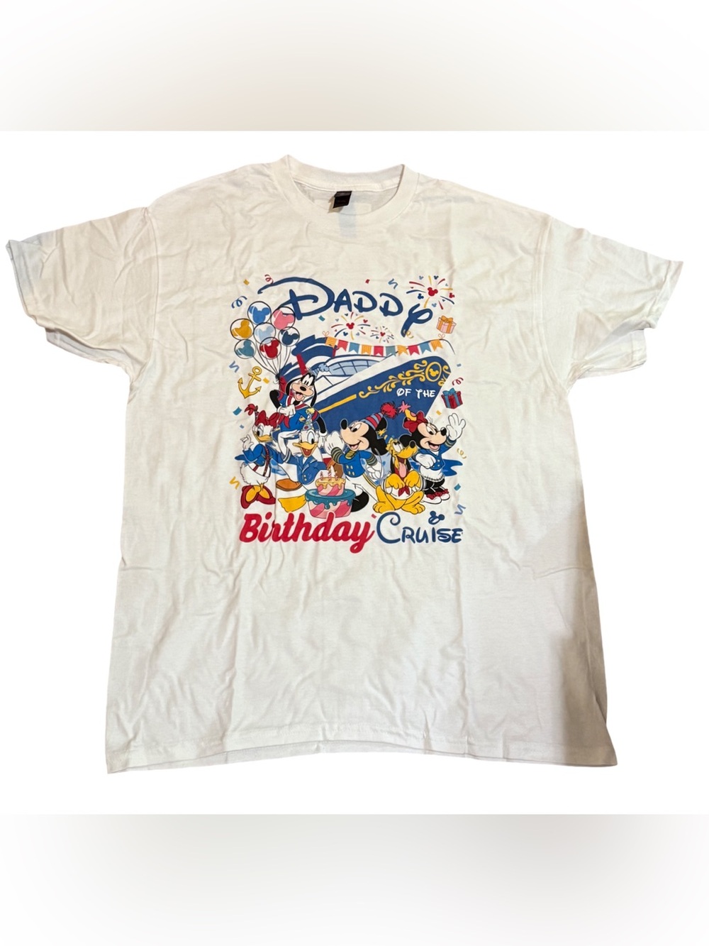 Disney Cruise Line Daddy Birthday Cruise Graphic T-Shirt Size L